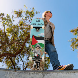 Skateboard Enfant avec Keffiyeh Palestine Drapeau et olivier