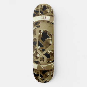 Skateboard Engrenages Horloge Or Grunge Rouille Destin Créati