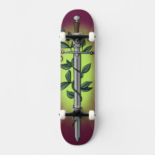 Skateboard Épée Médiévale & Vigne