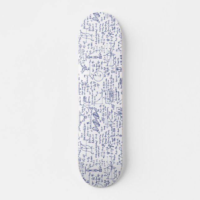 Skateboard Équations de physique dans le stylo bleu // (Devant)