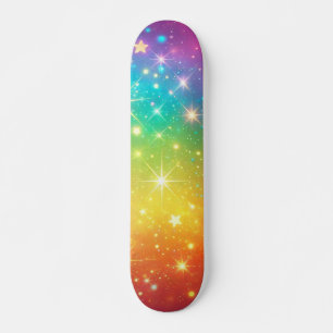 Skateboard Espace étoile arc-en-ciel coloré