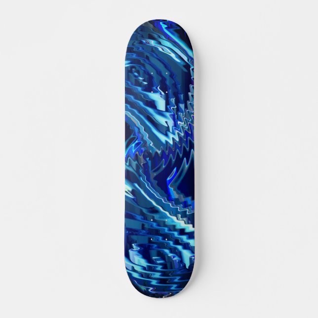 Skateboard Estrela azul ondulada com trados em ziguezague (Devant)