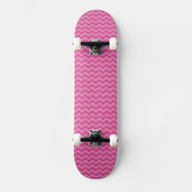 Skateboard étincelles roses de zigzag de chevron de parties (Recto)