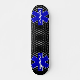 Skateboard Étoile de vie médicale symbole EMT du secouriste