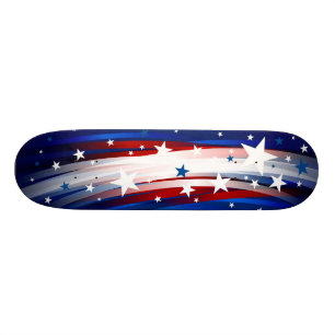 Skateboard Étoiles et rayures Rouge Blanc Bleu 4 JUILLET
