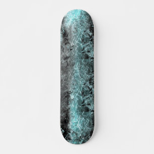 Skateboard Étrange texture fibreuse en bleu clair et noir