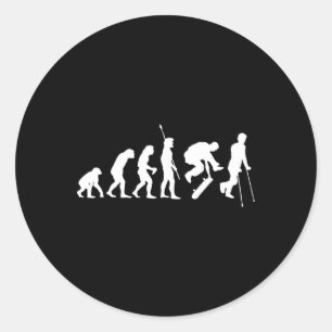 Skateboard-Evolution Skateboarding-Stunts Tricks C Runder Aufkleber