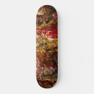 Skateboard Expressionnisme Abstrait Black Gold & Red
