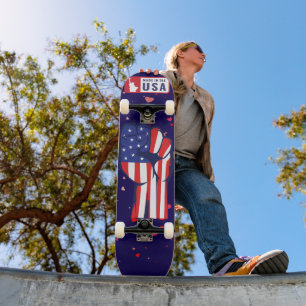 Skateboard Fabriqué aux États-Unis Drapeau Poing Patriotique