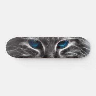 Skateboard Face de chat bleu magnifique