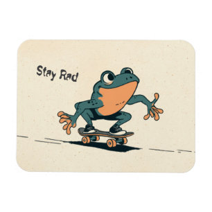 Skateboard fahrender Frosch – Süße Cartoon-Tier-Ku Magnet