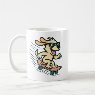 Skateboard fahrender Hund Kaffeetasse