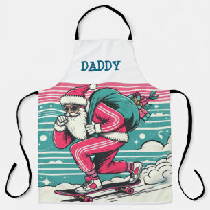 Skateboard fahrender Weihnachtsmann Schürze