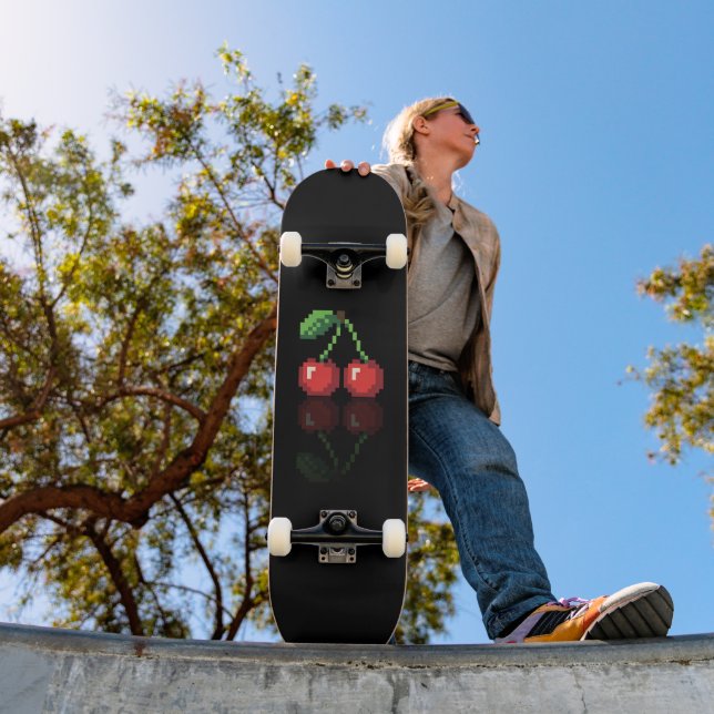Skateboard fan art Pac-Man pixel Schwarzkirsche (Außenbereich 1)