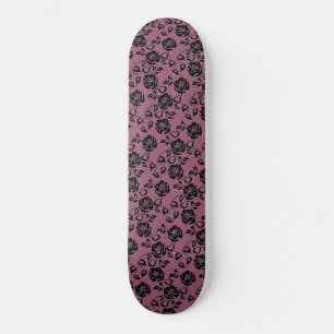 Skateboard Faux Black Lace Rose Fishnet Skate