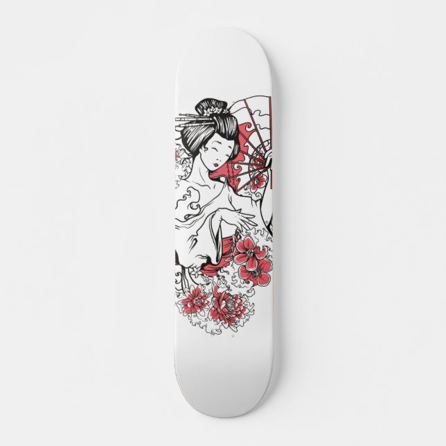 Skateboard femme japonaise (Devant)