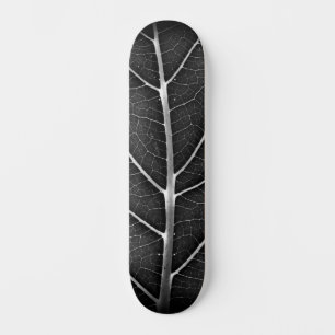 Skateboard Fermeture de la feuille brillante noire et blanche
