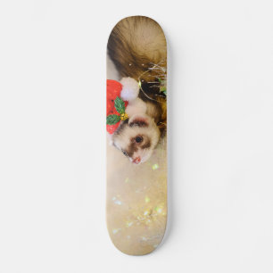 Skateboard Ferret à Santa Hat