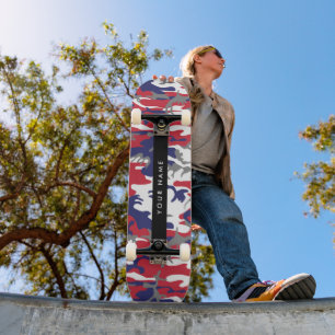 Skateboard Fête de l'Indépendance Camouflage Votre nom Person