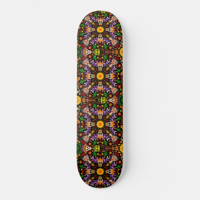 Skateboard Fêtez le Jour des morts à la mexicaine (Recto)