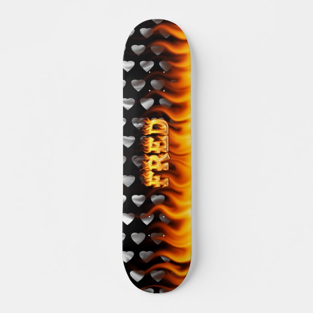 Skateboard Feuer und Flammen Design. (Vorne)