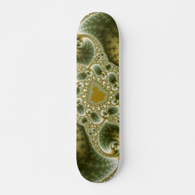 Skateboard Feuille Et Or - Art Fractal (Devant)