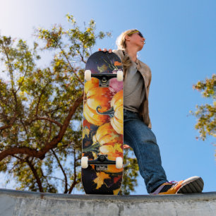 Skateboard Feuilles d'automne rustiques Citrouilles colorées