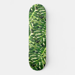 Skateboard Feuilles de Monstera Tropical - Green Travel