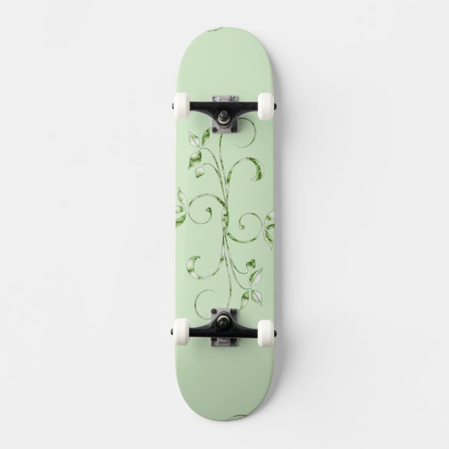 Skateboard Feuilles Vertes (Recto)