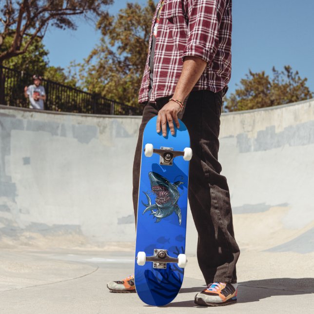 Skateboard Fierce Ocean Shark Effrayant (Extérieur 2)
