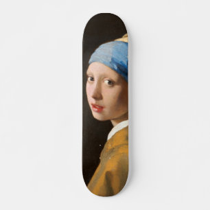 Skateboard Fille avec une perle d'oreille Portrait Peinture