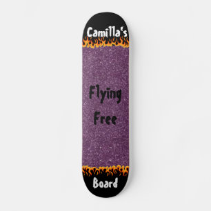 Skateboard Fille de Parties scintillant simulée violet brilla