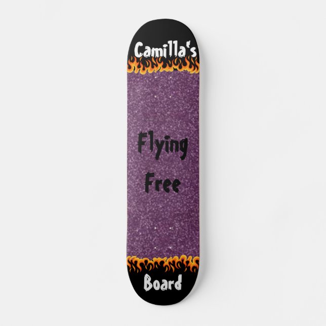 Skateboard Fille de Parties scintillant simulée violet brilla (Recto)