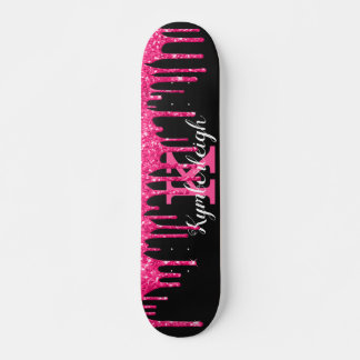 Skateboard Fille Noir Hot Rose Parties scintillant Drivers No