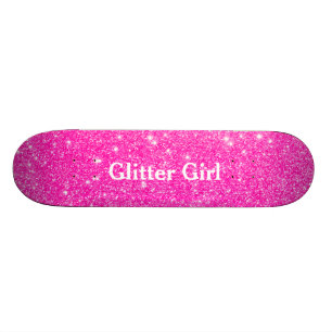 Skateboard Fille Pailletée Rose Chaud Montre Ton Glamour Étin