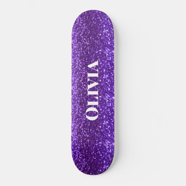 Skateboard Fille Parties scintillant violet Glam Bling modern (Recto)