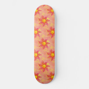 Skateboard Fille rose floral