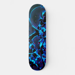 Skateboard Filles Asiatiques Inspiré Bleu Noir Cerisier Bloss