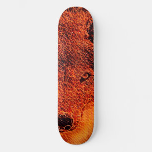 Skateboard Fire Wolf Airbrush Element Custom Pro Park Board