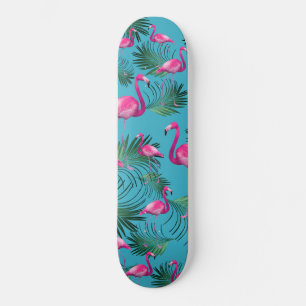 Skateboard Flamant rose d'été Palm Vibes #2