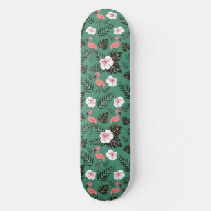 Skateboard Flamant rose rose motif transparent sur arrière - 