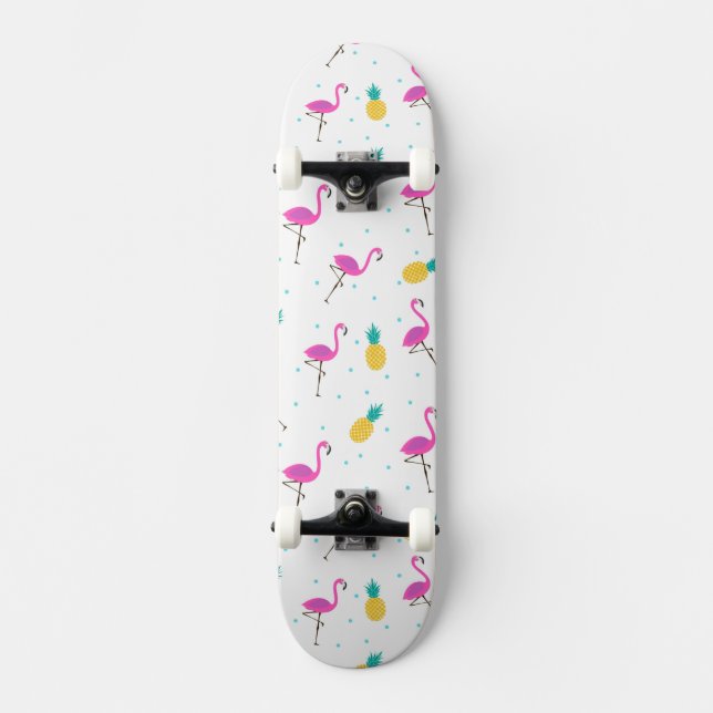 Skateboard Flamants roses au néon 2 (Recto)
