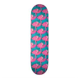Skateboard Flamants roses au néon deux