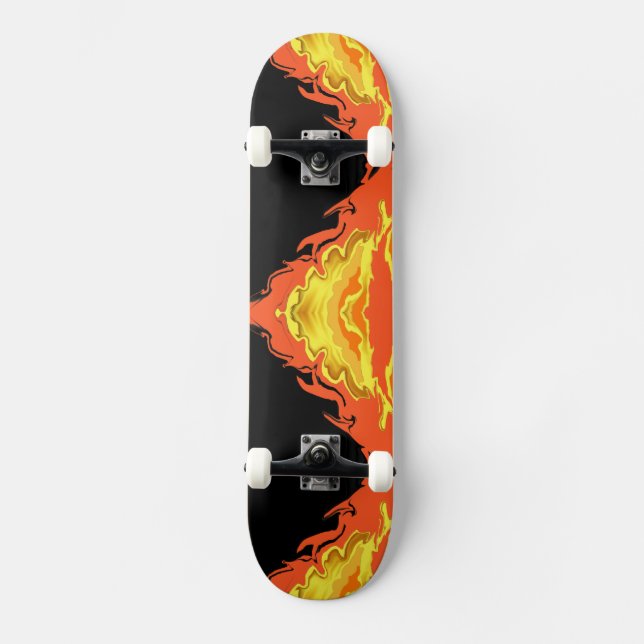 Skateboard Flames la nuit (Recto)
