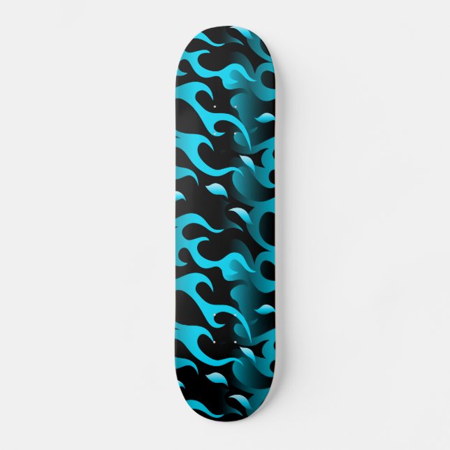 Skateboard Flammes bleues chaudes (Recto)