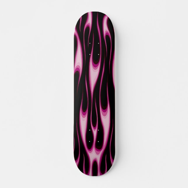 Skateboard Flammes de roses indien (Devant)