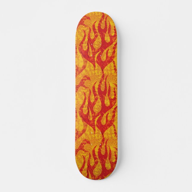 Skateboard Flammes de rouge de garçon de patineur (Devant)