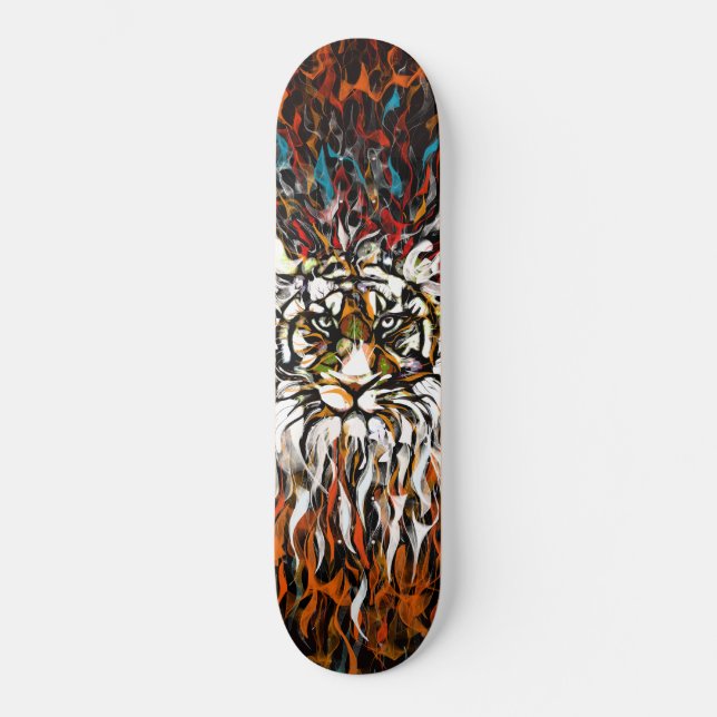 Skateboard Flammes de tigre (Recto)
