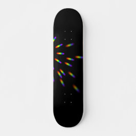 Skateboard Flash noir de lumière arc-en-ciel esthétique