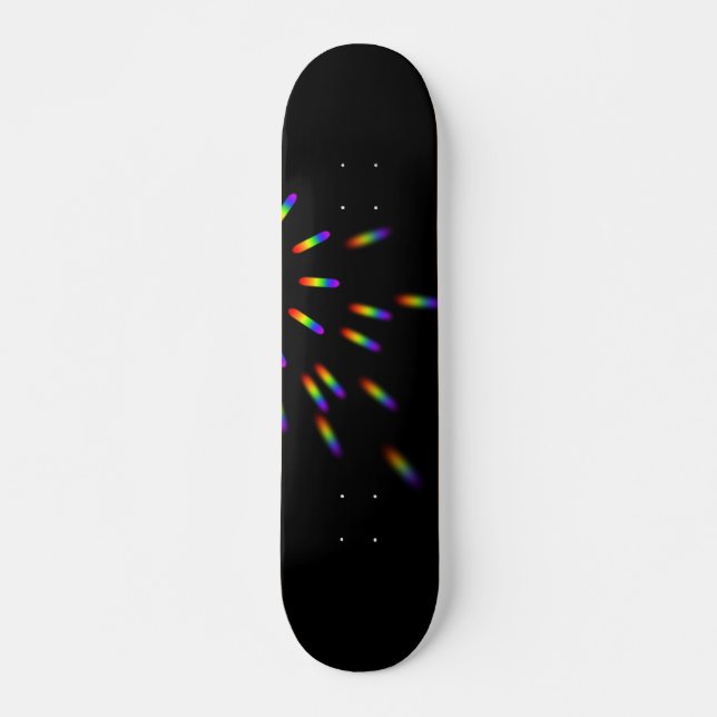 Skateboard Flash noir de lumière arc-en-ciel esthétique (Devant)